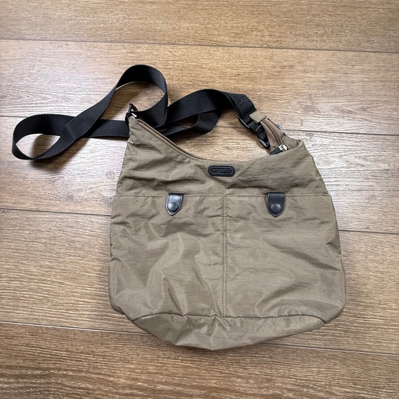 Baggalini Crossbody Nylon Bag, Olive/Taupe, Outdoors, Everyday, Purse - Picture 1 of 14